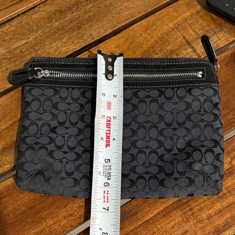 Coach Black Mini Bag with Signature Pattern - Picture 8 of 10